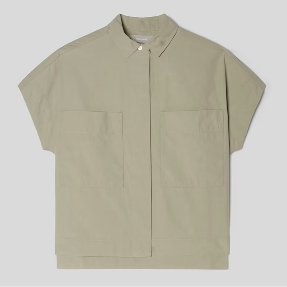 🌿Everlane The Short Sleeve Button Down Box Minimalist Shirt poplin XS - Picture 3 of 13